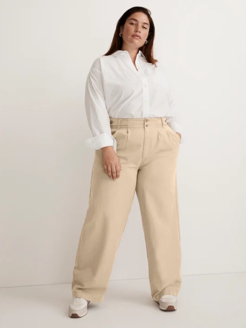 Madewell The Plus Harlow Wide-Leg Pant in Drapey Twill